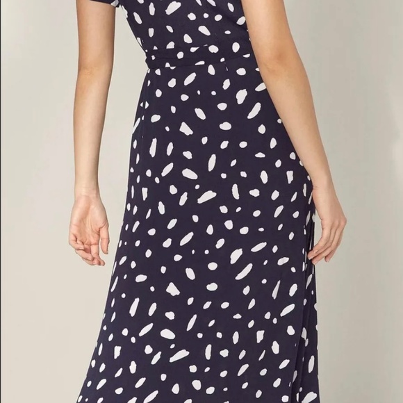 Wilfred Navy and White Spotted Maxi Dress - Picture 2 of 5